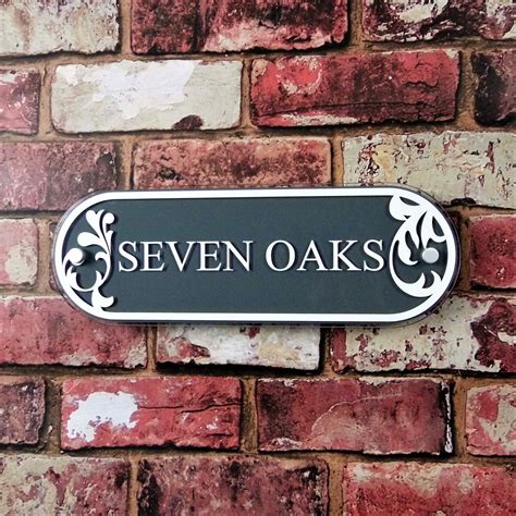 House Name Sign or Door Number Address Plaque with Decorative Floral d | House Sign Solutions