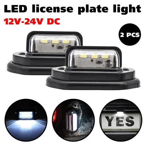 1PCS/2PCS Optinal Car Accessories 12/24V LED LICENSE PLATE TAG LIGHT BOAT RV TRUCK TRAILER ...