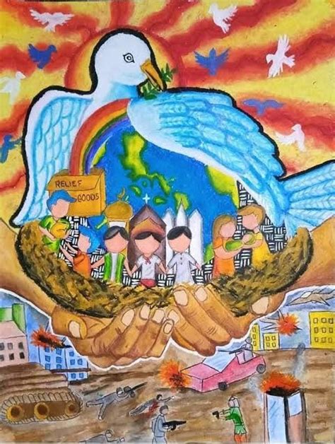 Pagkakaisa Poster: Drawing of Hands Holding Peace Sign