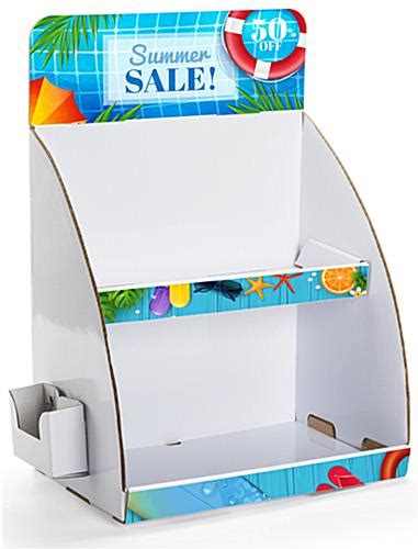 2-Tier Custom Cardboard Tabletop Display Stand | Full-Color Print