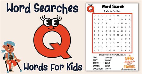 Word Search Puzzles Online-Q words for kids - Offline Activities