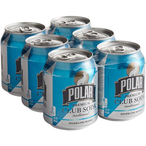 Polar 8 oz. Club Soda Cans - 6/Pack