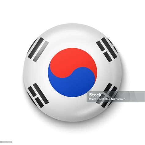 Bendera Korea Selatan Ikon Bulat Mengkilap Ilustrasi Stok - Unduh Gambar Sekarang - Bendera ...