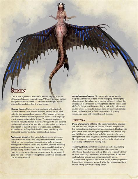 regerem: “Another entry to the Book! The Sirens! ” | DnD Fantasy in ...