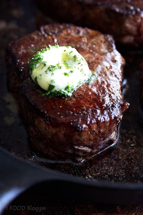 Filet Mignon Steak with Garlic & Herb Butter - i FOOD Blogger