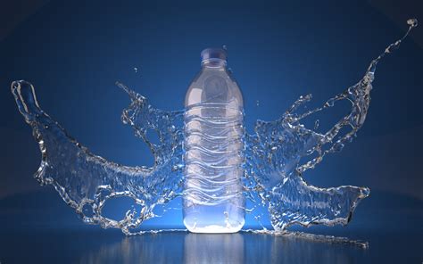 c4d liquid splash bottle water