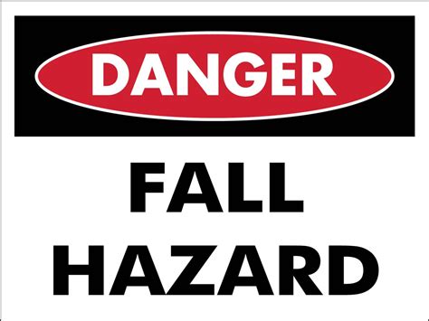 Danger Fall Hazard Sign - New Signs