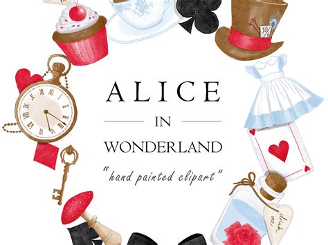 Watercolor Alice In Wonderland Clipart Set by turnip on Dribbble