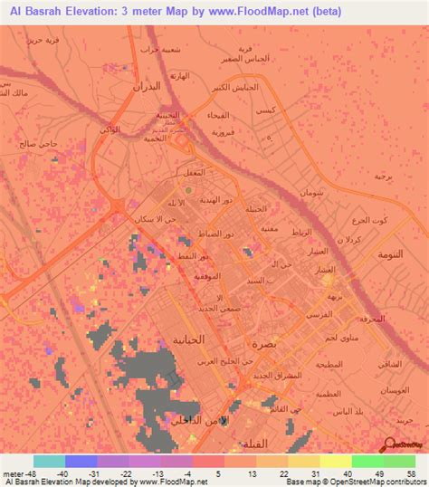 Elevation of Al Basrah,Iraq Elevation Map, Topography, Contour