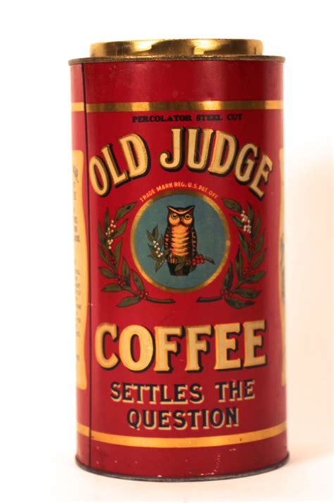 Old Judge Coffee Can, David G. Evans Coffee Co., St. Louis, MO. Circa 1930 Coffee Tin, Coffee ...