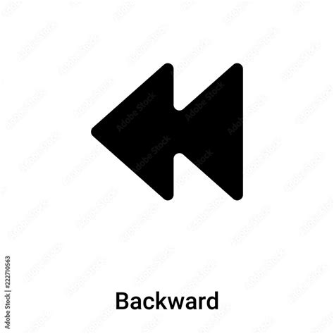 Backward icon vector isolated on white background, logo concept of Backward sign on transparent ...