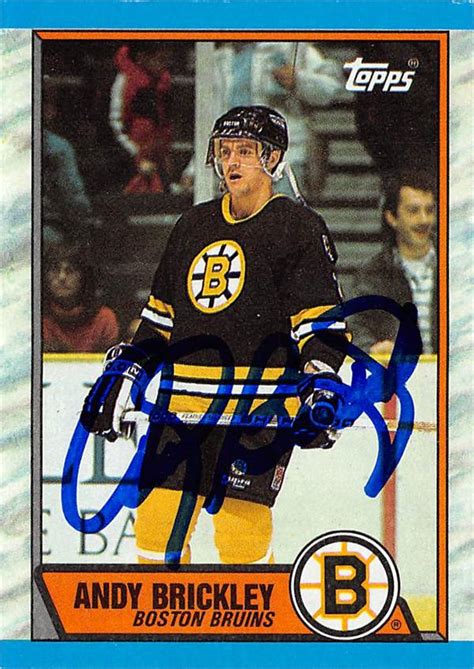 Andy Brickley autographed Hockey Card (Boston Bruins) 1989 Topps #29