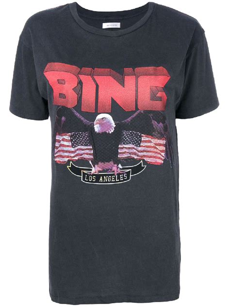 Anine Bing Vintage Bing Cotton T-shirt In Grey | ModeSens