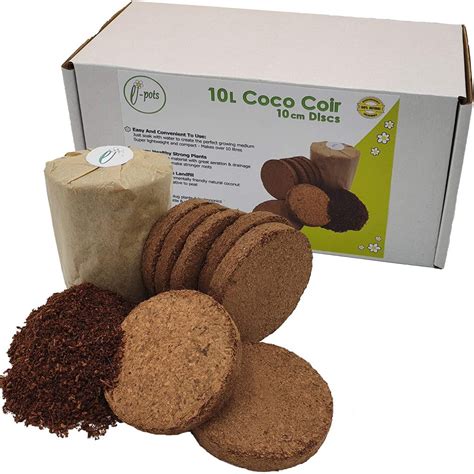 10 litre coco coir | in easy and convenient compressed soil discs - e-pots