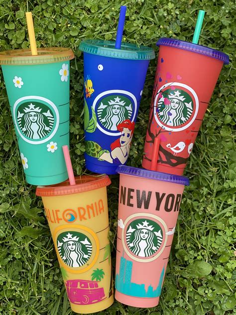 Color changing Starbucks cups by GoldenStateDezign on Etsy | Starbucks ...