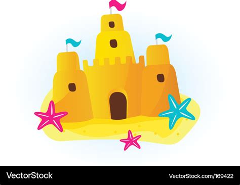 Sandcastle cartoon Royalty Free Vector Image - VectorStock