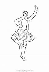 Traditional Scottish Dance Coloring Page For Kids  Free Scotland sketch template