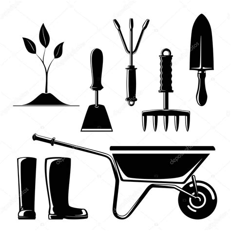 Silhouette of Garden and Landscaping Tools — Stock Vector © Serz72 ...