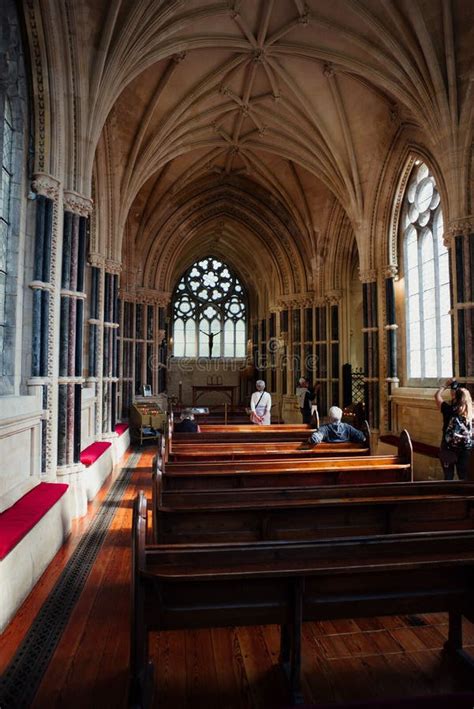 Vertical Shot of the Interior at the Gothic Church Kylemore Abbey in ...