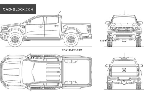 Ford Ranger Raptor CAD Block, download AutoCAD file