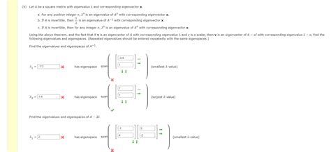 Solved (b) Let A be a square matrix with eigenvalue 1 and | Chegg.com