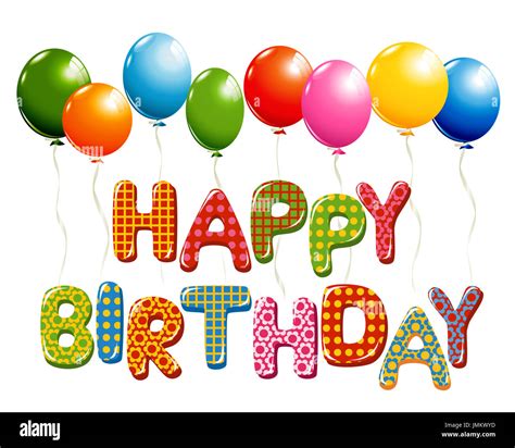 Happy Birthday letters with balloons Stock Photo - Alamy