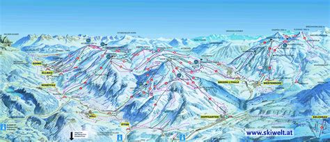 Ski map SkiWelt Wilder Kaiser Brixental (Austria)