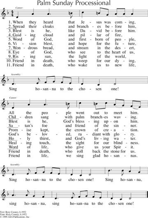 Singing from the Lectionary: Songs, Hymns & Music for Palm Sunday (24 March 2024)