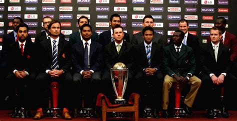 Captains of all the 14 cricket world cup teams with the ICC Cricket ...