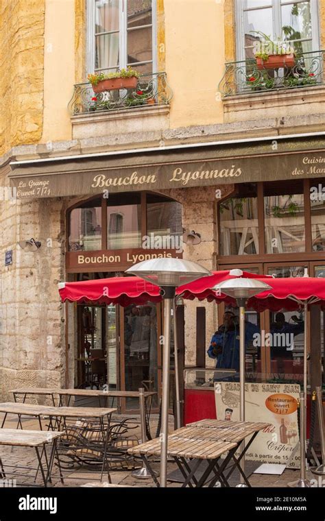 Bouchon Lyonnais, Old Town, Lyon, France. Traditional local restaurant ...