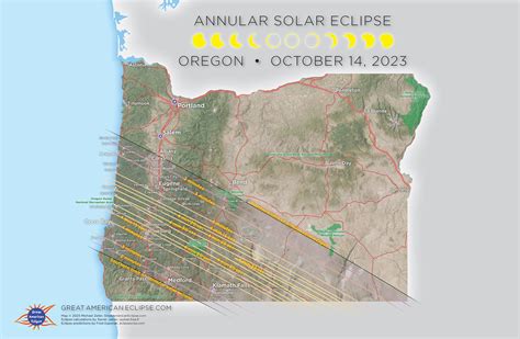 Oregon 2023 Annular Eclipse Map — Great American Eclipse