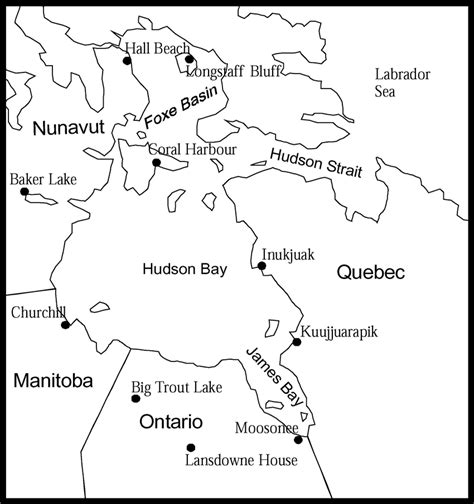 Map of the Hudson Bay region (Hudson Bay, James Bay, Foxe Basin and... | Download Scientific Diagram