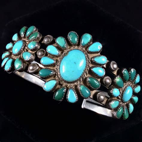 This gorgeous piece of vintage jewelry is a hand crafted Zuni creation. The brac… | Authentic ...