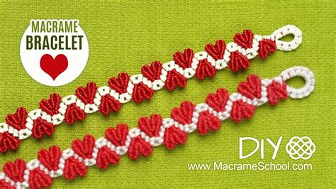 DIY Easy Valentine's Day Heart Bracelet Tutorial Macrame School | Bracelet tutorial, Macrame ...