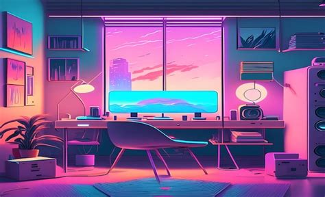 Premium AI Image | anime room aesthetic illustration