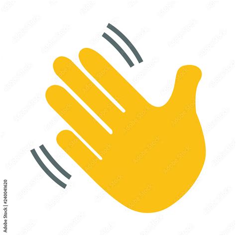 Waving hand emoji vector vector de Stock | Adobe Stock