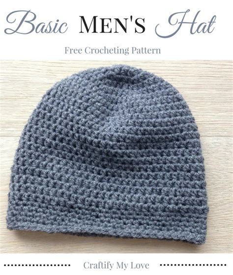 Basic Men's Hat – Free Crocheting Pattern | Easy crochet hat patterns, Easy crochet hat, Mens ...