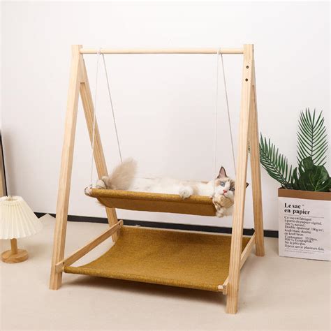 Cat Hammock Cat Swing Cat Nest Basket Twine Rope Nest Hanging Bed ...