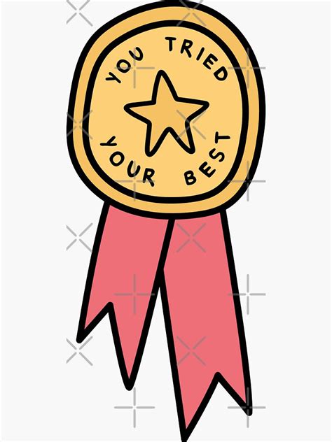 "You tried your best medal - Colorized" Sticker by evamartinelli ...