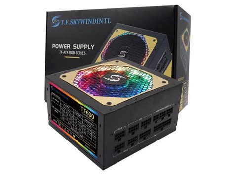 600W Power Supply RGB Fully Modular ATX Gaming PSU Full Voltage 90-265V ...