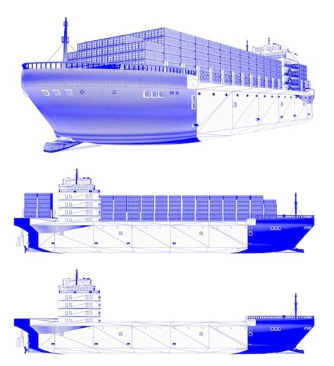 Premium Photo | Blueprint of cargo ship or vessel isolated on white