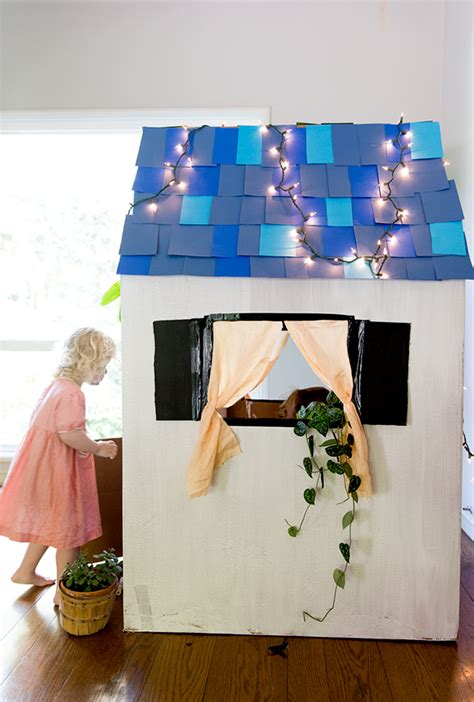 DIY Cardboard Playhouse from a Box - Say Yes