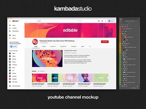YouTube Channel Mockup | Free PSD Templates