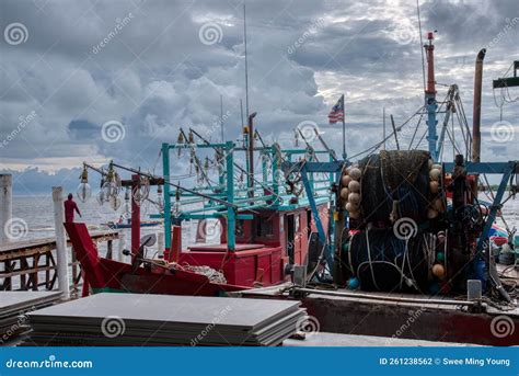 Scene of Fishing Boats Harbor at the Dock before Sailing Out To Sea Stock Photo - Image of ...