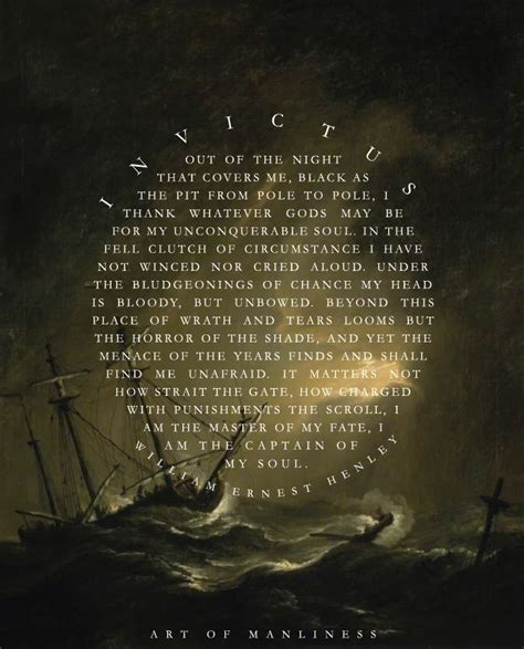 Invictus Poster in 2020 | Invictus poem, Art of manliness, Good morning ...