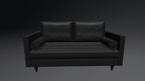 Black Leather Couch - Download Free 3D model by fizzlefreshh [e868e00] - Sketchfab