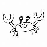 Cute Crab Coloring Page For Kids Vector Illustration Isolated On White  sketch template