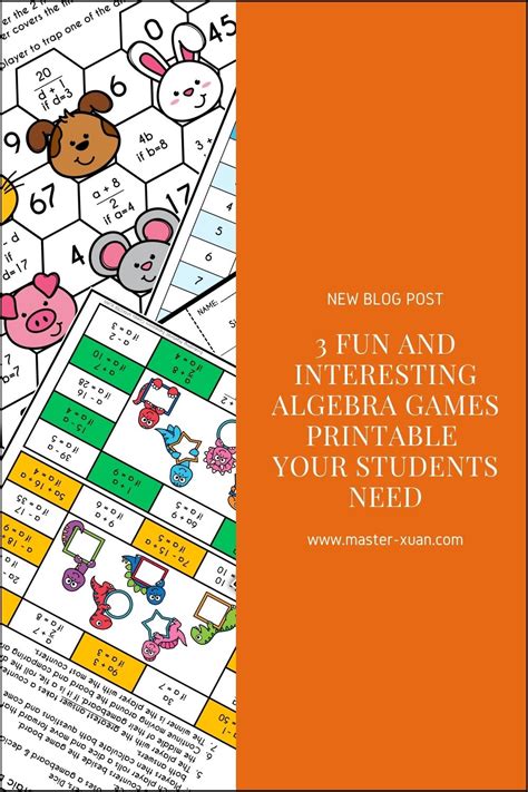 3 Fun And Interesting Algebra Games Printable Your Students Need ...