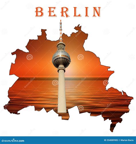 Illustration Berlin Map of Berlin with Alexanderplatz Stock ...