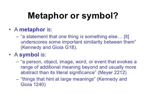 Metaphor and Symbol